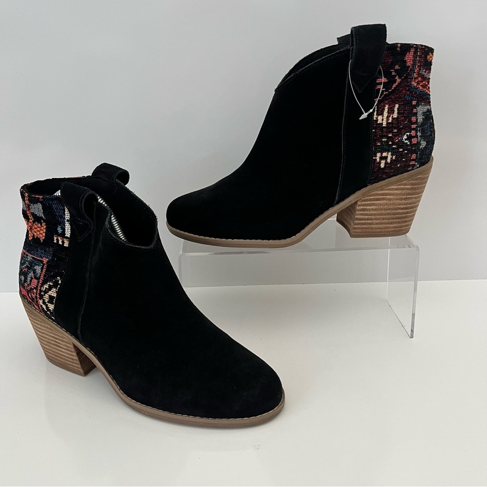 TOMS Constance Western Embroidered Bootie in Black NEW - Picture 3 of 15